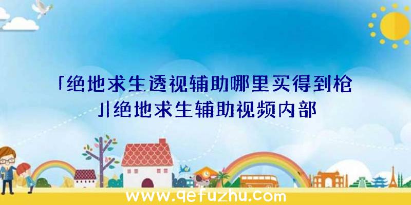 「绝地求生透视辅助哪里买得到枪」|绝地求生辅助视频内部